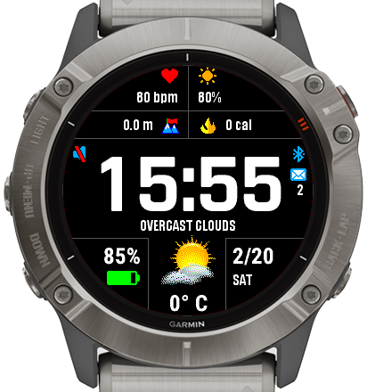 Garmin watch face with temperature hotsell