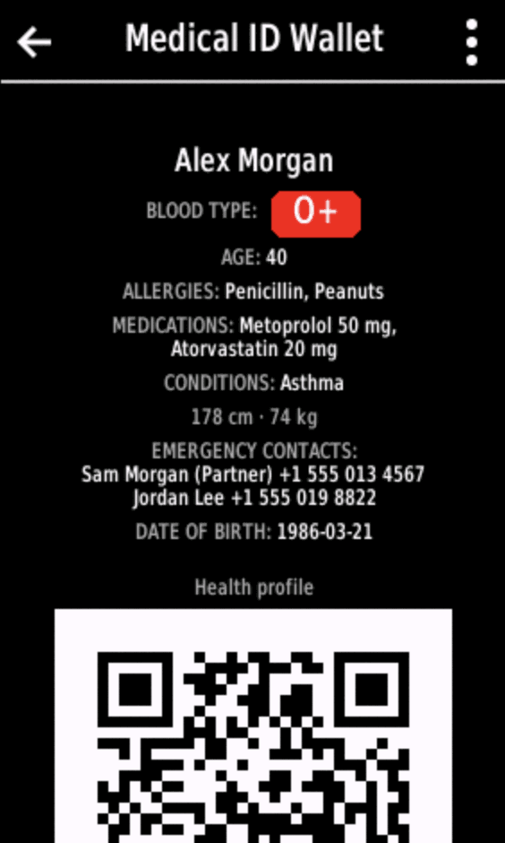 Medical ID Wallet for EDGE · Screenshot 0