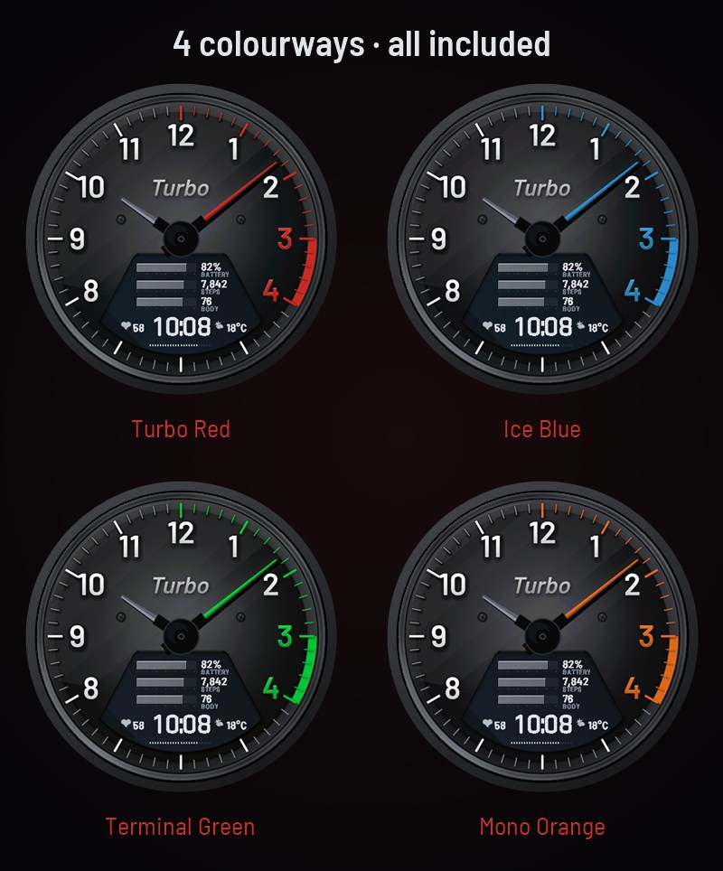 Turbo Dash - Car Dashboard Tachometer Watch Face · Screenshot 1