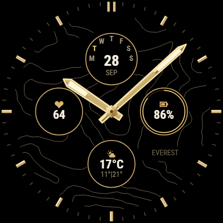 Isohypse Analog Pro - Topo Mountain Watch Face · Screenshot 4