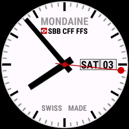 Mondaine SBB CFF Swiss Railway WatchFace · Screenshot 0