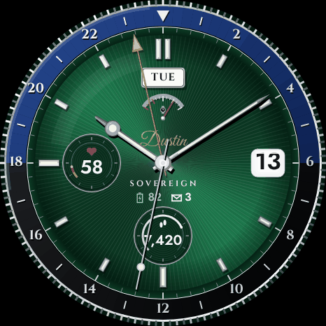 Sovereign – Oyster GMT Watch Face · Screenshot 1