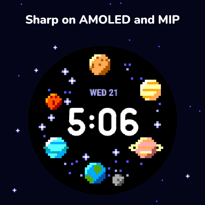Pixel Planets - Retro Space Watch Face · Screenshot 3