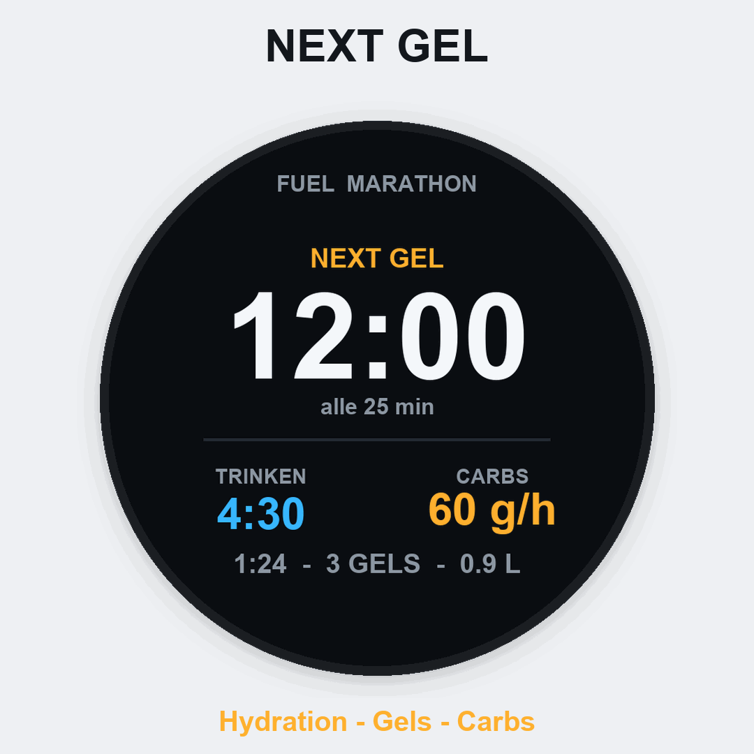 Race Fuel Timer: Hydration, Gels, Carbs · Screenshot 0