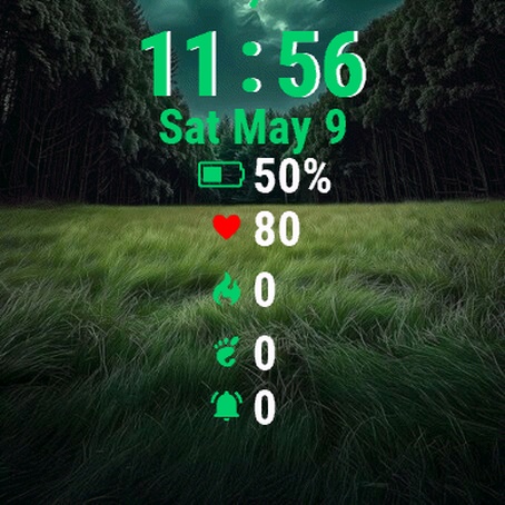 Dark Sky Green Field Trees · Screenshot 2
