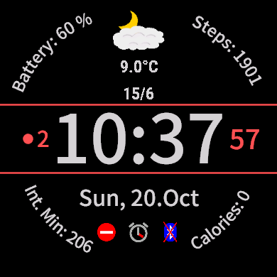 j1910 - A digital watchface · Screenshot 1