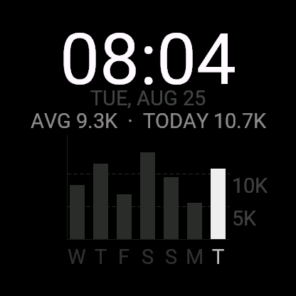 StepWeek - Weekly Steps Watch Face · Screenshot 0