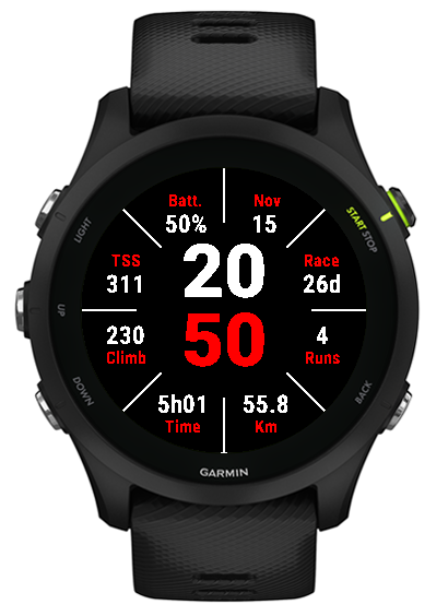 Minimalist runner Garmin watch face
