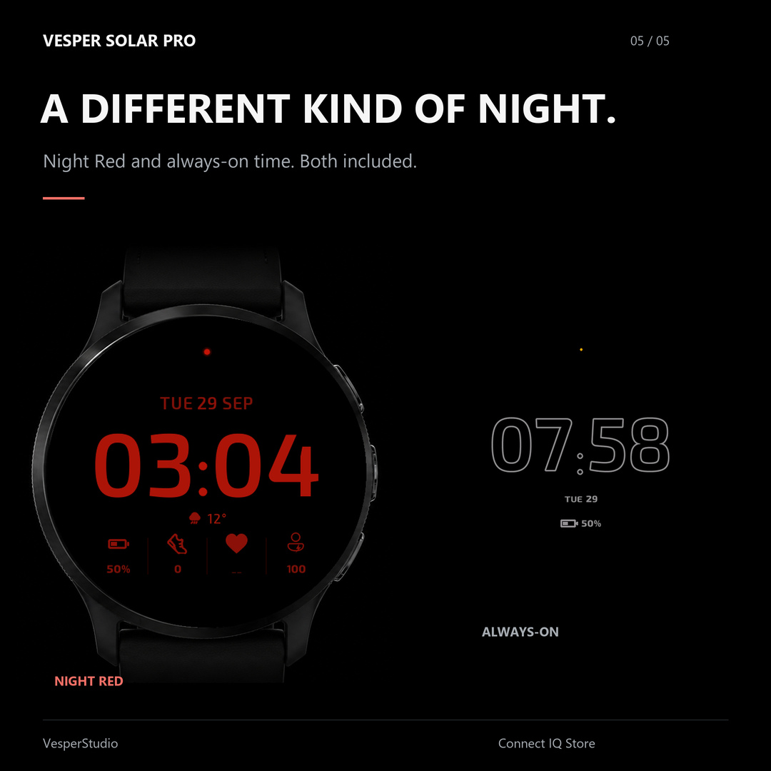 Vesper Solar Pro — clean digital watch face · Screenshot 4