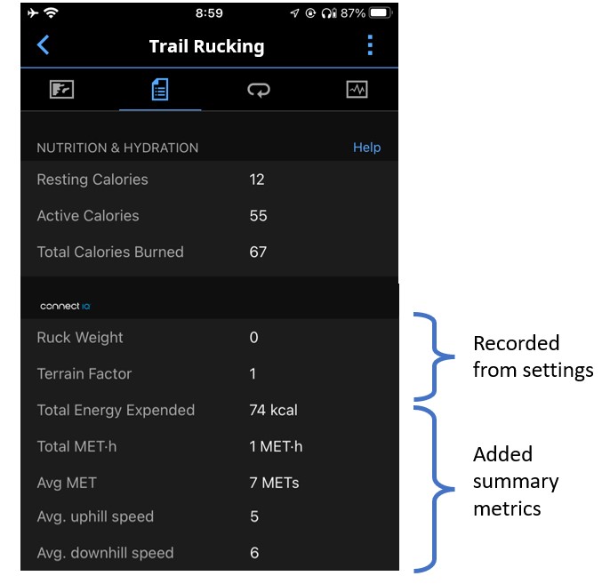 Rucking Calories · Screenshot 2