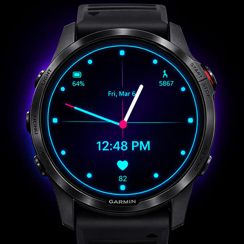 Neon Pulse – Cyberpunk AMOLED Watch Face · Screenshot 0