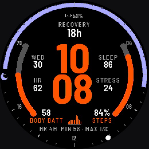 Metric: Big Numbers & Body Battery | Graticule · Screenshot 4
