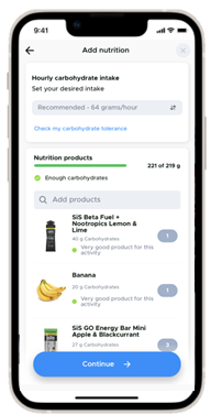 EatMyRide Simple Nutrition Planner · Screenshot 2