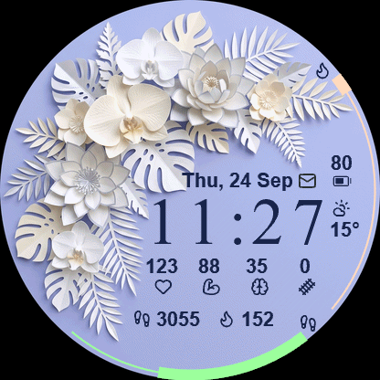 Flowers green watchface with AOD · Screenshot 4