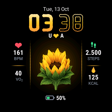 Sunflower – Blooming Step Watch Face · Screenshot 1