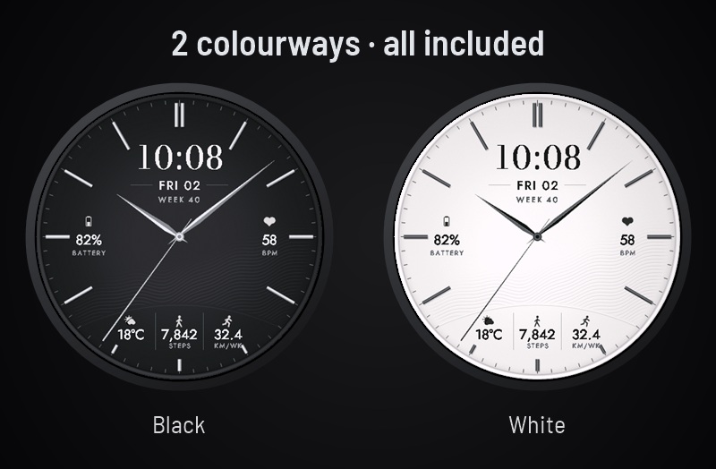 MONO - Dark & Light Dress Watch Face · Screenshot 0