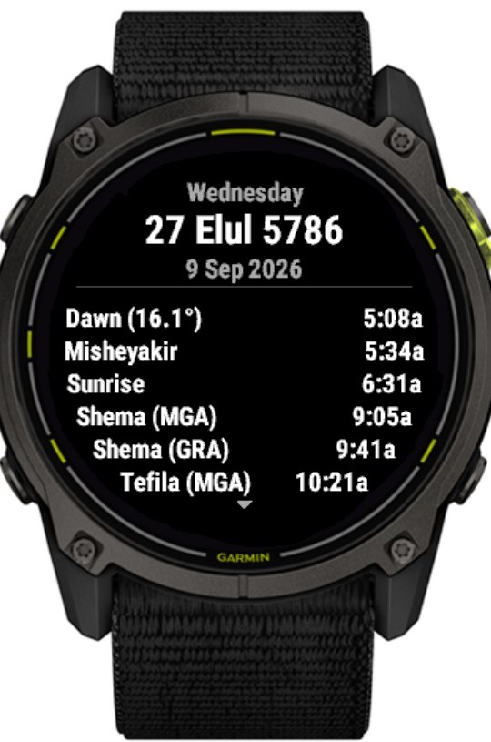 Zmanim Widget – Jewish Prayer Times & Hebrew Date · Screenshot 0
