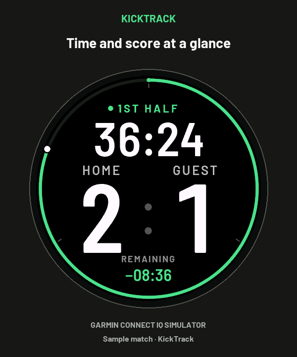 KickTrack · Football Match Tracker · Screenshot 1