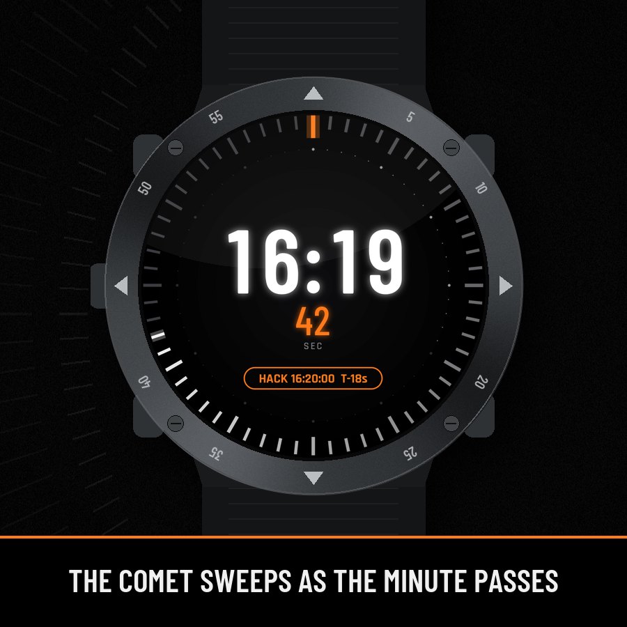 Time Hack: Seconds Ring Face watch face for Instinct 3