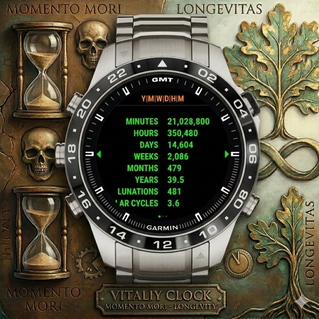 Vitality Clock – Memento Mori · Longevity 3