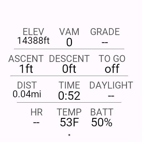 Cairn Pro - Hiking Data Field with VAM & Sunset · Screenshot 0