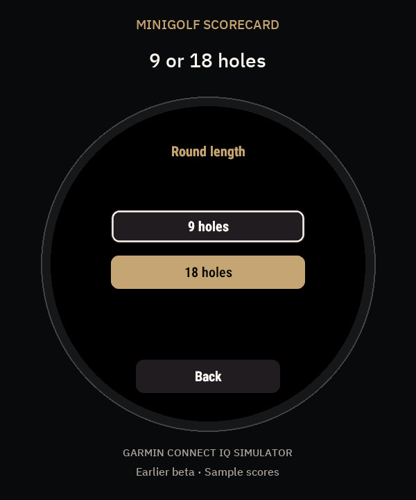 Minigolf Scorecard · BackyardBull · Screenshot 2