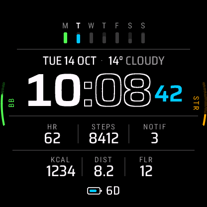 Week Grid - 7-Day Steps Digital Face · Screenshot 4