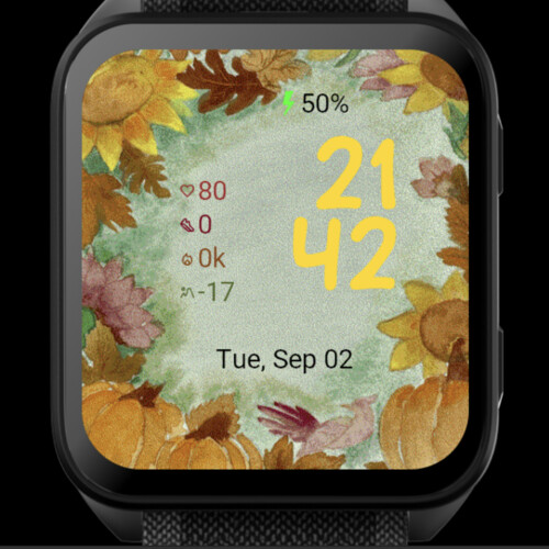 Pumpkin and Sunflower Wreath – Watercolor · Screenshot 0