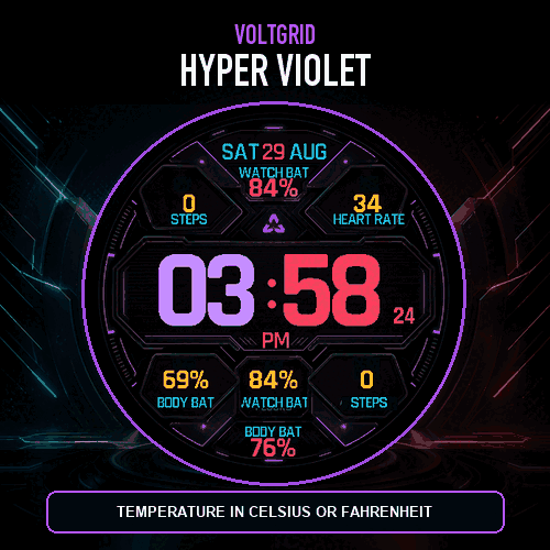 VoltGrid: Data-Rich Watch Face · Screenshot 2