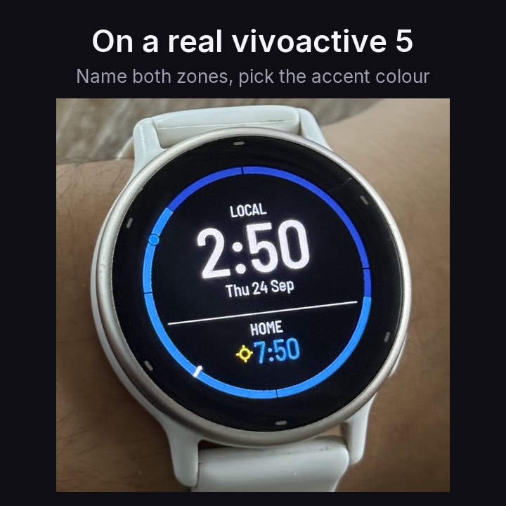 GMT Watch Face - Two Time Zones, Dual Time · Screenshot 3