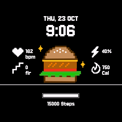 Burger Builder - Fitness Watchface · Screenshot 0