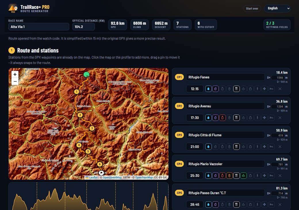 TrailRace+ PRO - Trail & Ultra Route and Cutoffs · Screenshot 4