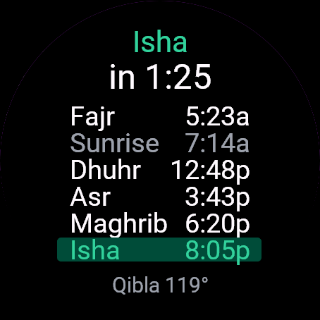 Prayer Times and Qibla · Screenshot 0