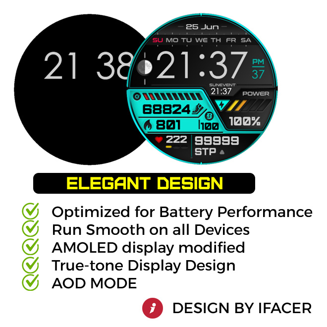 iFacer - POWER HUD (Neon) · Screenshot 1