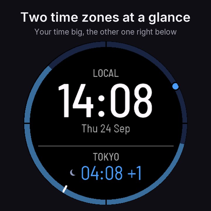 GMT Watch Face - Two Time Zones, Dual Time · Screenshot 0