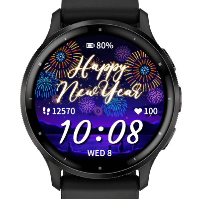 New Year Fireworks watch face screenshot 3