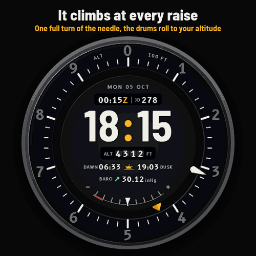 Astra Altimeter – Quadrante animato pilota e Zulu · Screenshot 1