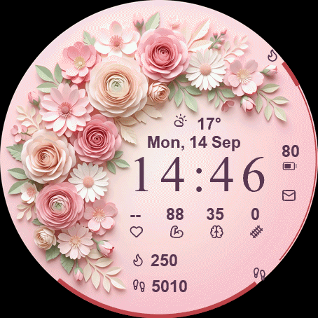 Flowers green watchface with AOD · Screenshot 1