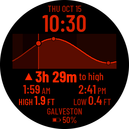 Tide Line — NOAA Tide Curve Watch Face · Screenshot 3
