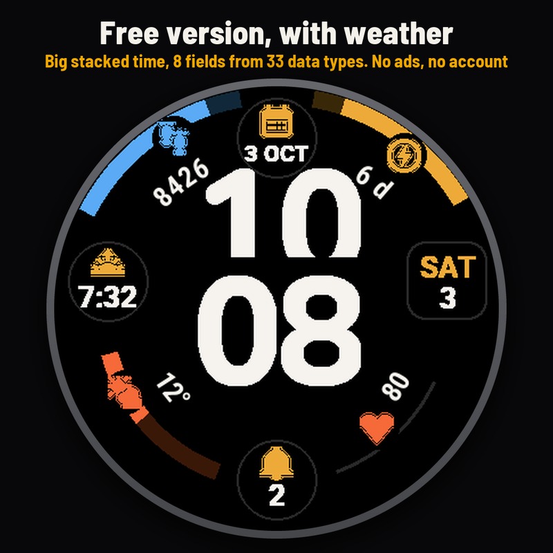 Astra Orbit Free – 数字表盘与天气 · Screenshot 0