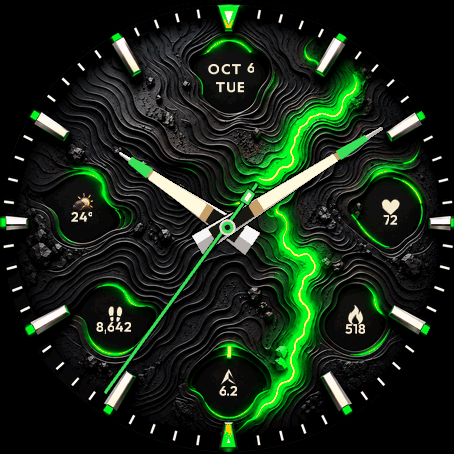 SHOT Volcano - Lava Analog Watch Face · Screenshot 3
