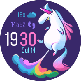 Unicorn Watch Face · Screenshot 0