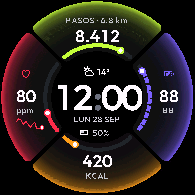 Crux – 4-Metric Watch Face · Screenshot 0