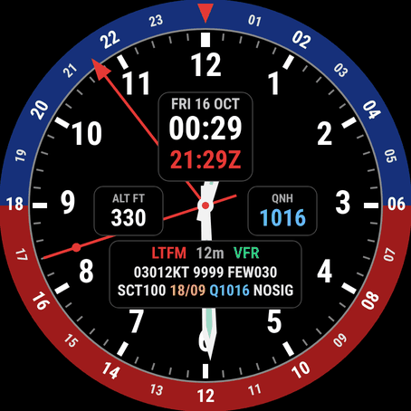 Aviator GMT METAR – Pilot Watch Face · Screenshot 0
