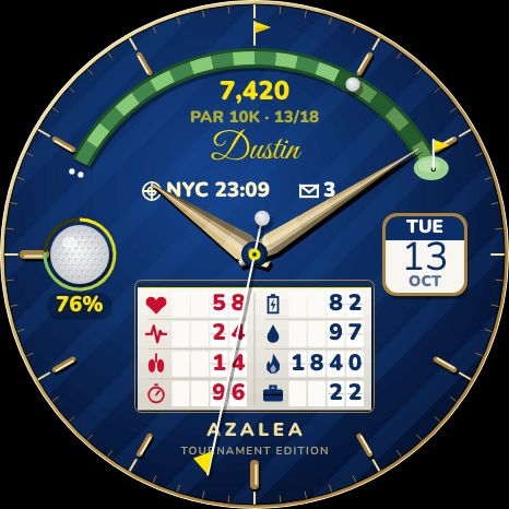 Azalea – Tournament Golf Watch Face · Screenshot 0