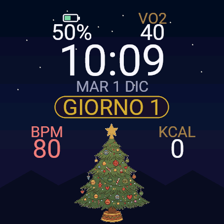 Advent VO2fit – Christmas Watch Face · Screenshot 0