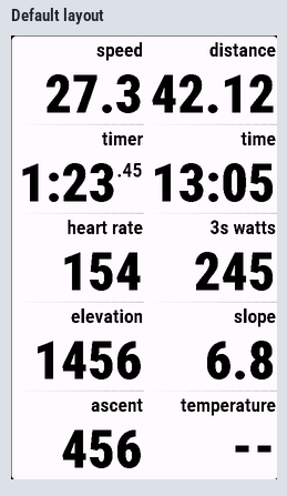 Struktur – Cycling Data Field · Screenshot 3