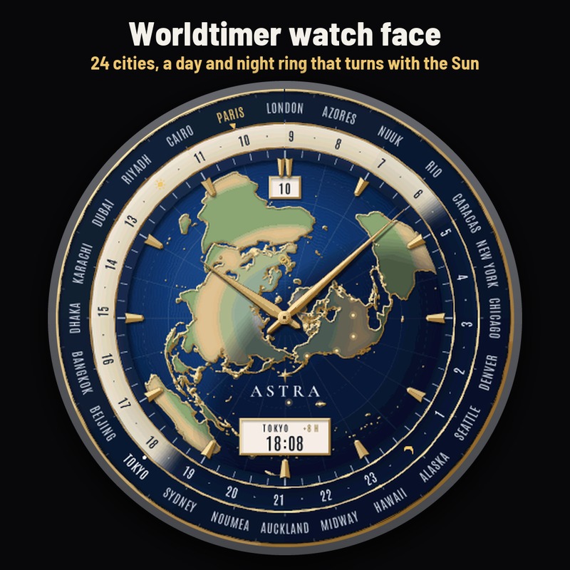 Astra Longitude Pro – 世界时间，时区腕表 · Screenshot 0