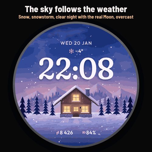 Astra Snowfall Pro – Geanimeerde hut in de winter · Schermafbeelding 1