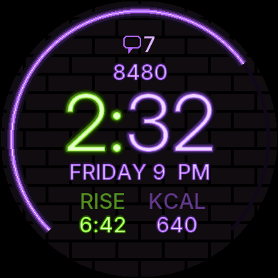Neon Bar Watch Face - Glowing Neon Sign · Screenshot 2